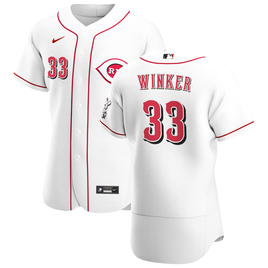 Cincinnati Reds #33 Jesse Winker Men Nike White Home 2020 Authentic Player MLB Jersey